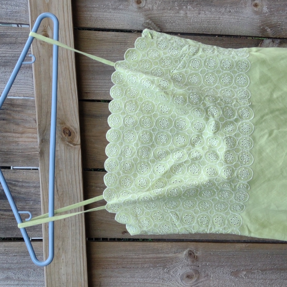🏵️ Ann Taylor Vintage Preppy Lace Girly Feminine Linen Sundress